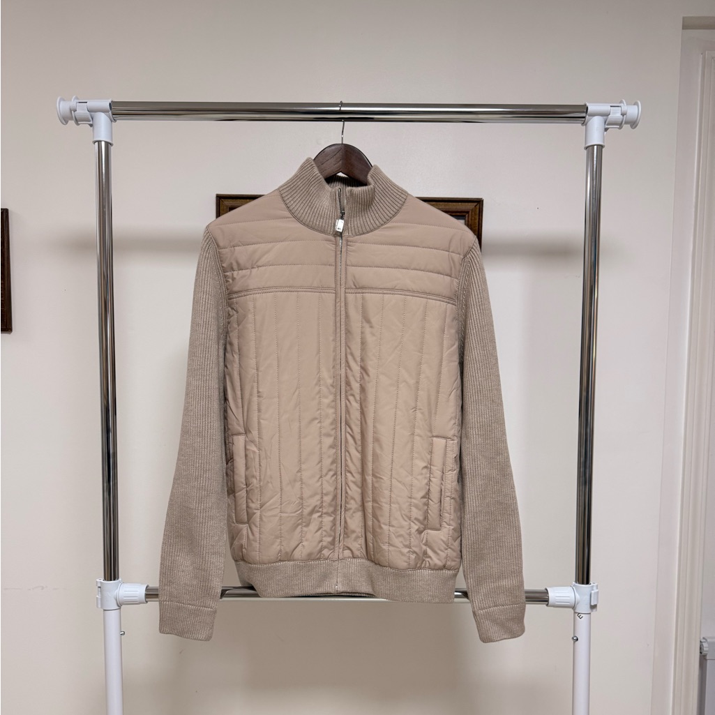 New Reiss Mens Quentin Long Sleeve Quilted Zip Up